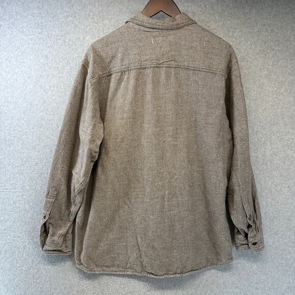 Red Head Brand Workhorse Shirt Mens Size XL Brown Cotton Long Sleeve Button Up - Picture 2 of 16